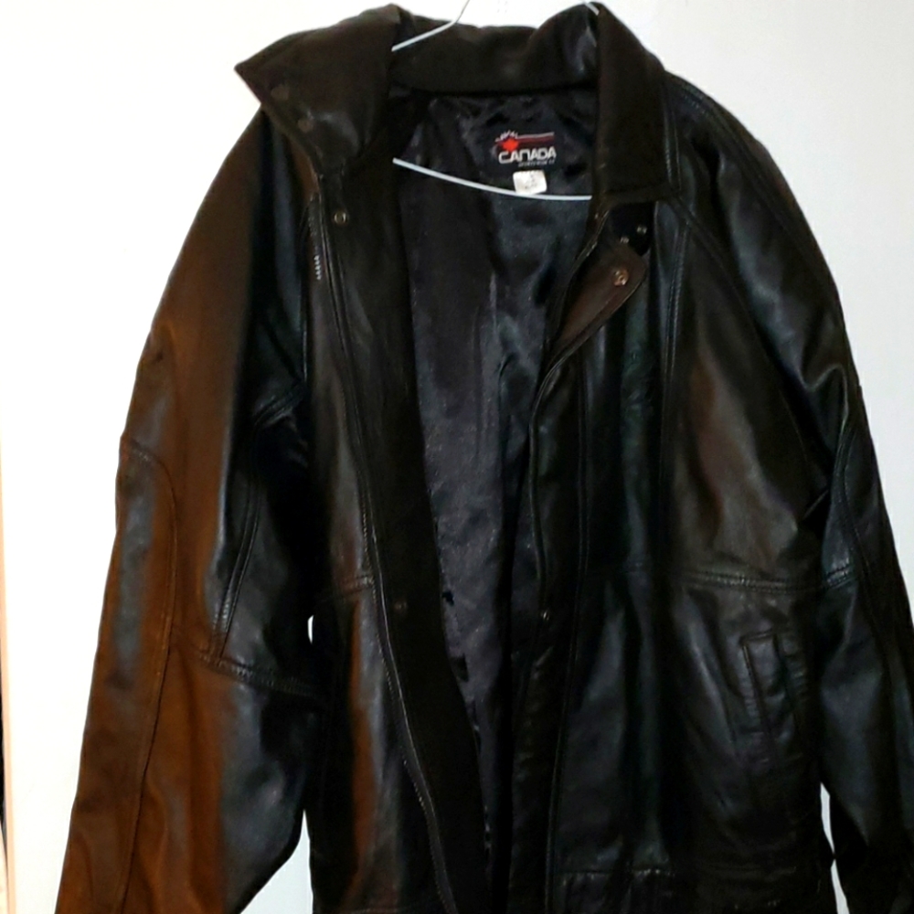 Leather Canada Sports Wear Co Black Jacket size XL